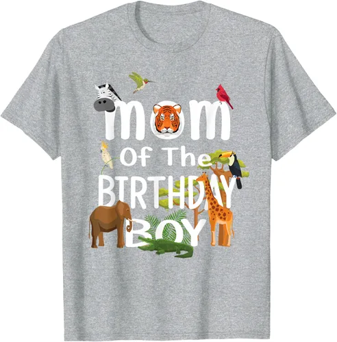 Vista 54 de Camiseta de fiesta de animales con temática de zoológico para niño de cumpleaños, Negro