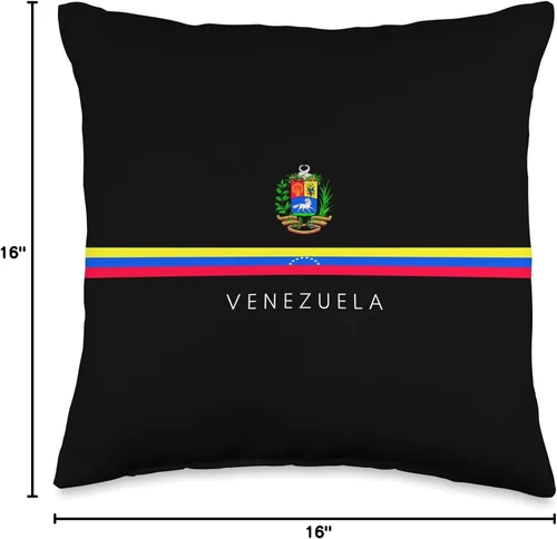 Vista 4 de Venezuelan Heritage Shirts & Gifts Co. Almohada con diseño de bandera nacional de Venezuela, diseño de raíces del patrimonio venezolano, 16 x 16
