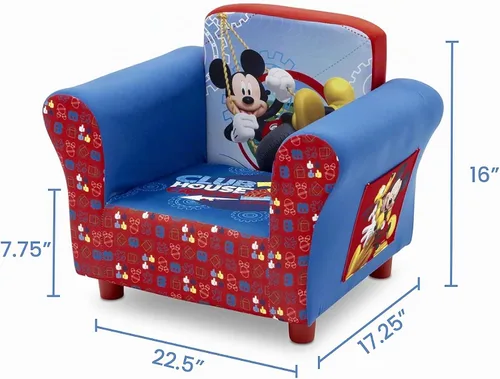 Vista 3 de Delta Children - Silla tapizada, Mickey Mouse de Disney