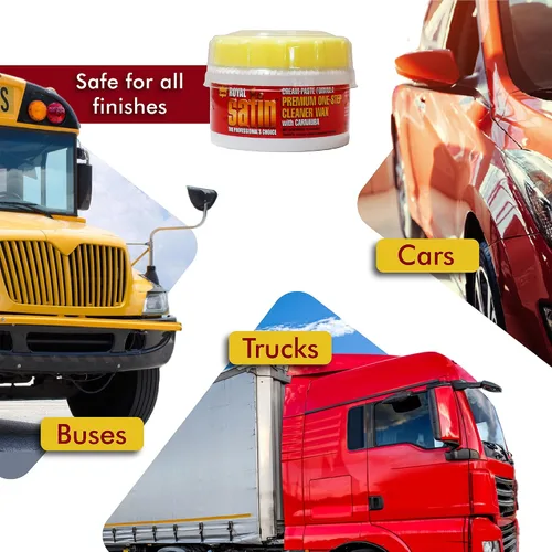 Vista 5 de Garry's Royal Satin Cera limpiadora One Step – Limpia profundamente, brilla y protege el acabado de tu vehículo – Auto, camión, autobús
