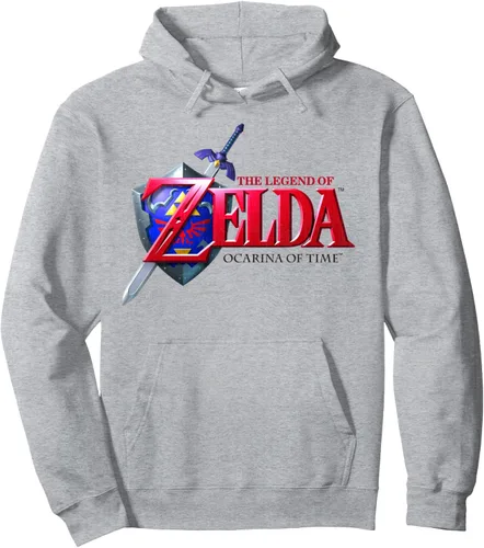 Vista 3 de Nintendo Zelda Ocarina of Time - Sudadera con capucha y logotipo clásico Azul Marino