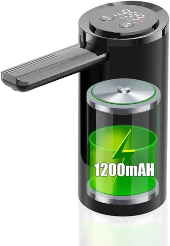 Vista 2 de Dispensador automático de agua para 5 galones, dispensador de jarra de agua eléctrico portátil, pantalla digital, carga USB C, boquilla plegable
