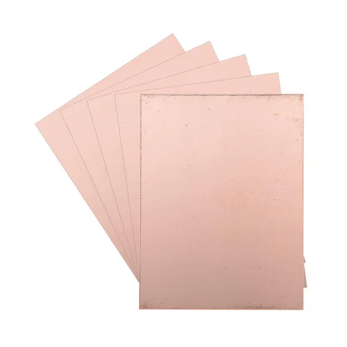 Vista 10 de Uxcell 5 piezas 70x50mm Placa de circuito PCB de doble cara con revestimiento de cobre laminado FR4 de 1mm de grosor para prototipos DIY