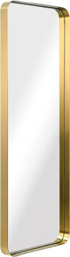 Vista 15 de Empire Art Direct Espejo de pared rectangular de acero inoxidable dorado ultra cepillado, espejo para baño, dormitorio, sala de estar, listo