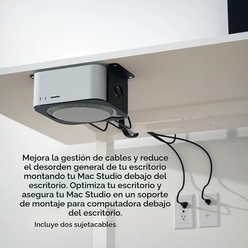 Vista 4 de HumanCentric Soporte para debajo del escritorio compatible con Mac Studio