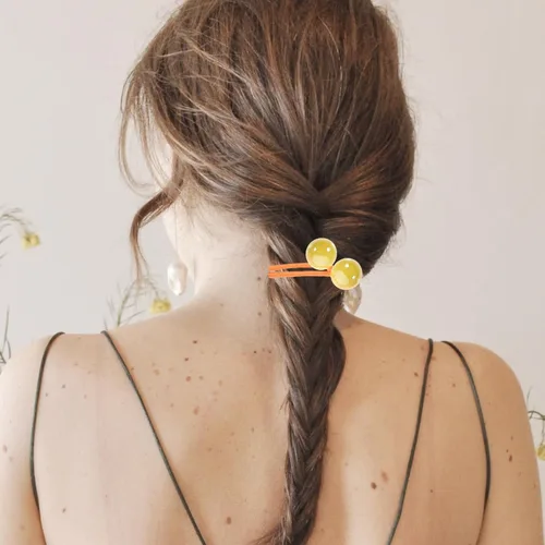 Vista 6 de Beaupretty 12 ligas para el cabello, soportes para cola de caballo con bolas de colores, lazos para el cabello de doble cuenta, cuerdas elásticas