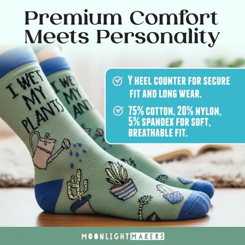 Vista 86 de Moonlight Makers Funny Colored Socks, Novelty Socks, Stocking Stuffer, Unisex Socks