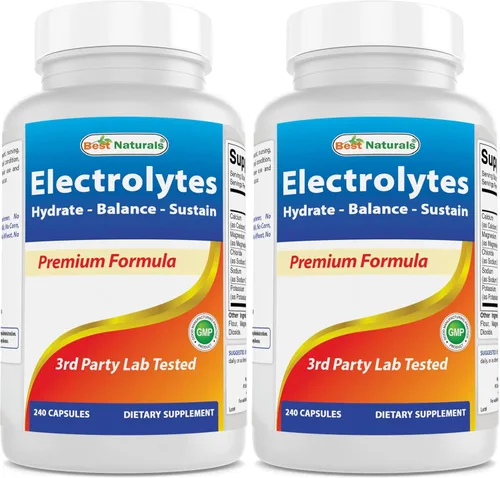 Vista 8 de Best Naturals Electrolytes Hydrate-Balance- Sustain Premium Formula 240 Cápsulas. Sin gluten y sin OMG.