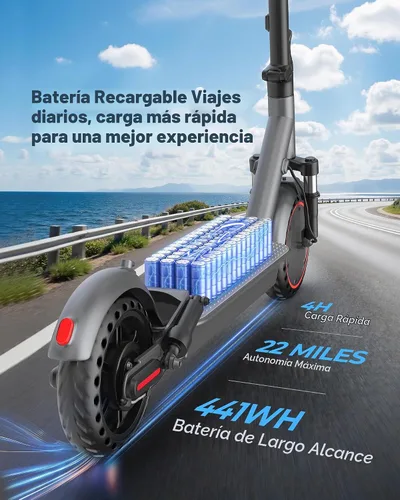 Vista 3 de Joyhis Patinete eléctrico para adultos – 19/22 MPH y rango de 15/22 millas, neumáticos sólidos de 8.5 pulgadas/10 pulgadas plegable E-Scooter