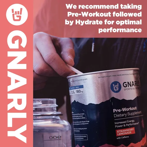 Vista 9 de Gnarly Nutrition Hydrate Electrolyte Powder - Mezcla de bebida hidratante para ejercicio de pomelo rojo rubí - Contenido NSF certificado - Solución