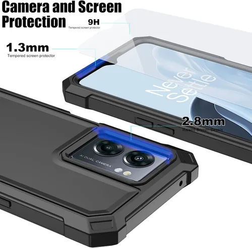 Vista 6 de Ailiber - Funda delgada para OnePlus Nord N300 5G, protector de pantalla Protector de poliuretano termoplástico resistente de doble capa a prueba
