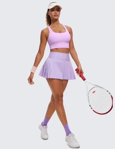 Vista 3 de CRZ YOGA Brasier deportivo con tirantes delgados para mujer, de impacto medio, con relleno cruzado y relleno para yoga