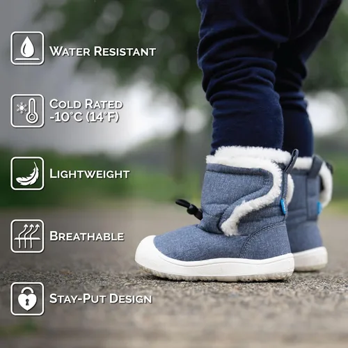 Vista 2 de JAN & JUL Botas de invierno resistentes al agua para niños pequeños y bebés