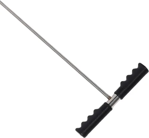 Vista 8 de Varilla de sonda de suelo, herramienta ajustable de acero inoxidable de 32 a 48 pulgadas con mango en T, herramienta localizadora de tanque séptico
