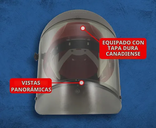 Vista 4 de OBERON Protector facial Arc Flash - 12 CAL - Incluye tapa dura canadiense y protector facial - Serie TCG