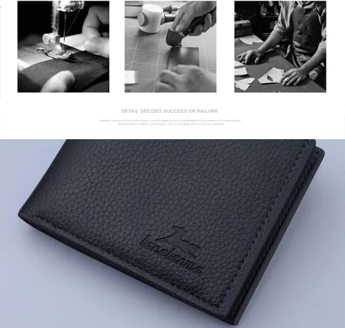 Vista 49 de Cartera delgada para hombre con monedero, cartera minimalista con cremallera, carteras plegables para hombre con tarjetero de crédito, cartera