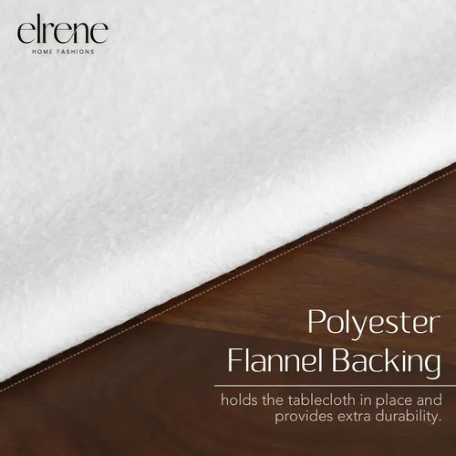 Vista 3 de Elrene Home Fashions - Mantel de vinilo resistente al agua y a las manchas con reverso de franela, rectangular de 60 x 120 pulgadas