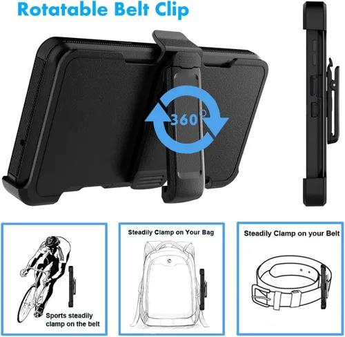 Vista 5 de Njjex Funda resistente para Moto G 5G 2022, para Motorola G 5G 2022 con funda de clip para cinturón, protector de pantalla integrado resistente a