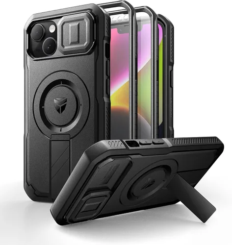Vista 67 de Dexnor - Funda para iPhone 12 & iPhone 12 Pro con tapa deslizante para cámara, soporte ajustable y protector de pantalla integrado, carcasa