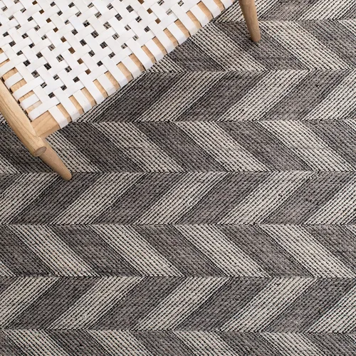Vista 7 de SAFAVIEH Kilim Collection - Alfombra de pasillo, 2 pies 3 pulgadas x 7 pies, gris y marfil, hecha a mano, lana de cheurón, ideal para zonas de alto