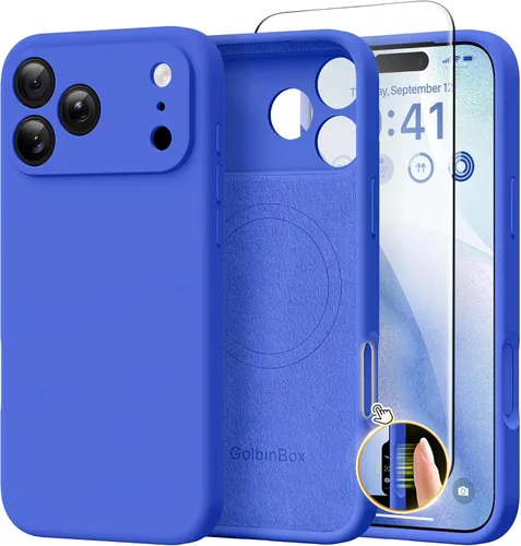 Vista 26 de GolbinBox Funda magnética para iPhone 17, compatible con MagSafe, cubierta de silicona integrada para control de cámara, funda de silicona líquida a