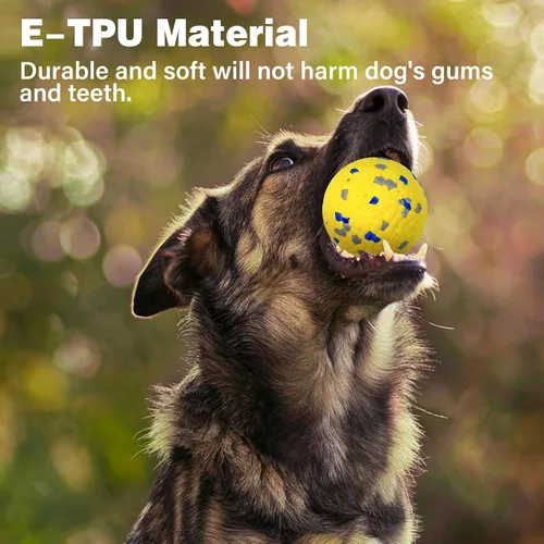 Vista 12 de Pelota de juguete indestructible para perros, pelotas de tenis duraderas para masticadores agresivos, pelotas flotantes y de alto rebote