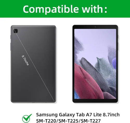 Vista 2 de Funda de teclado retroiluminada para Samsung Galaxy Tab A7 Lite de 8.7 pulgadas 2021, para A7 Lite SM-T220/T225/T227, funda de teclado Bluetooth