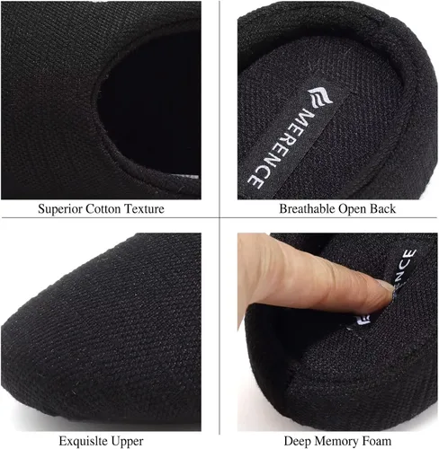 Vista 5 de CIOR Pantuflas unisex de espuma viscoelástica para hombre y mujer con mezcla de algodón con punta cerrada extraíbles de doble cara versión