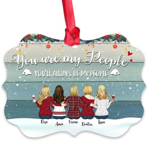 Vista 29 de Gossby Adorno personalizado para mejor amiga, regalo de Navidad personalizado con diseño, nombre, regalo de Navidad para mujeres, hermana del alma