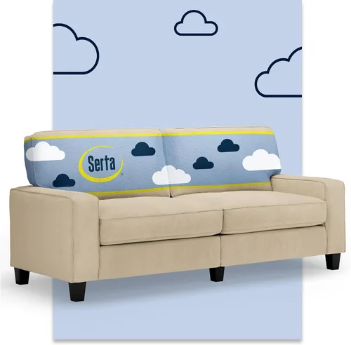 Vista 45 de Serta Palisades Sofás Tapizados para Sala, Sofá de Diseño Moderno, Tela, Beige