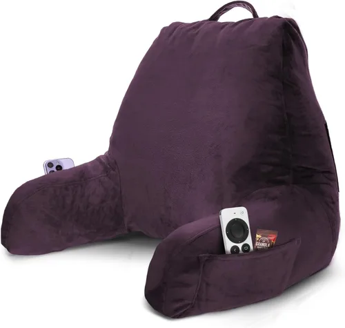 Vista 28 de Nestl Almohada de lectura para niños y adolescentes con espuma viscoelástica triturada, almohadas de respaldo para leer, ver y jugar, uso