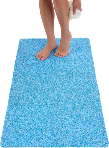 Vista 86 de Enkosi Alfombra de ducha antideslizante Loofah para suelos de ducha, bañera, baños, zonas húmedas, alfombrilla de baño acolchada con agujeros