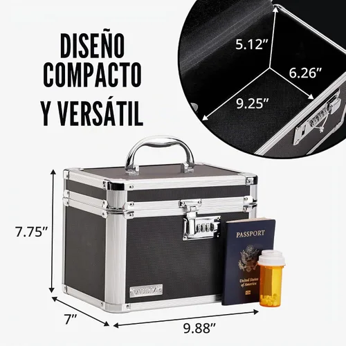 Vista 6 de Vaultz Cajas de seguridad seguras – Caja de seguridad segura con combinación, almacenamiento para documentos, objetos de valor, medicamentos