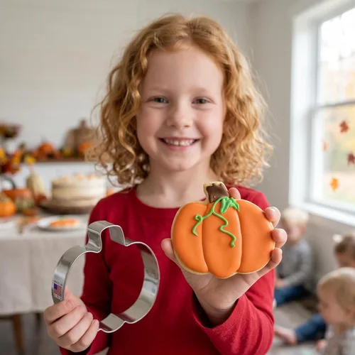 Vista 4 de Cortadores de galletas con forma de calabaza - 4 pulgadas - Acero estañado de los EE. UU.