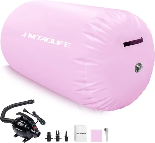 Vista 9 de Gymnastics Air Roller Air Barrel, Inflatable Tumble Roller Mat, Air Roller Gymnastics Barrel Kids Back Somersault Backbend Trainer for Yoga Training