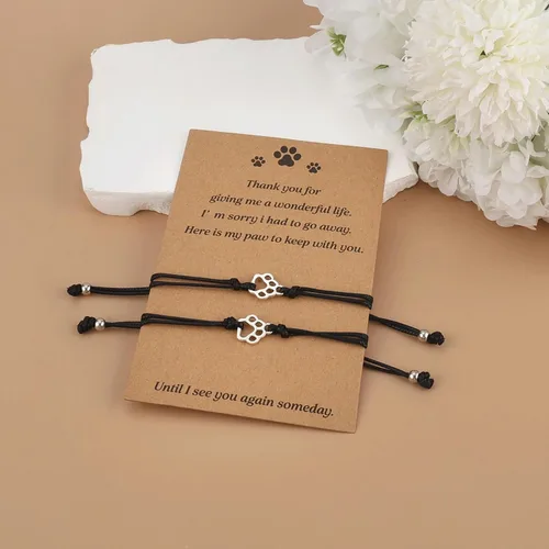 Vista 2 de PLwelth Pulseras de perro de cachorro para mujeres y hombres, regalos conmemorativos para amantes de las mascotas, regalos de amistad para ella, sus