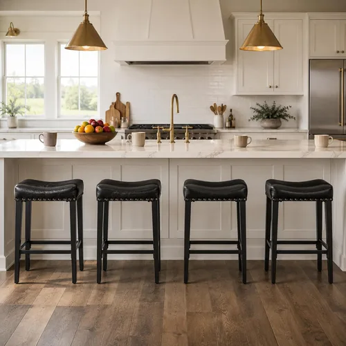 Vista 8 de Hommoo Juego de 2 taburetes de bar de 25 pulgadas de altura de mostrador para cocina, taburetes modernos de isla con espalda descubierta y sin