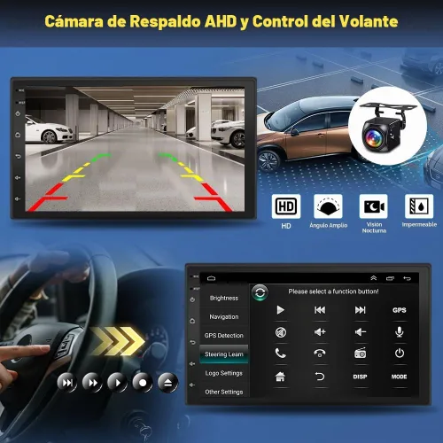 Vista 6 de Android 14 Estéreo de coche para Ford F150 1997-2004 con CarPlay inalámbrico y Android Auto, pantalla táctil IPS de 7 pulgadas 2G+32G Doble DIN