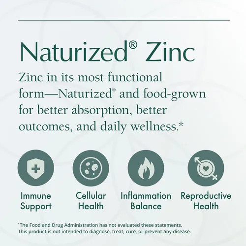 Vista 6 de Natura Health Products Suplemento de zinc de 25 mg - Apoya la salud celular y una respuesta inmune saludable - Zinc altamente biodisponible