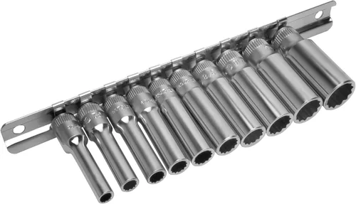 Vista 3 de Genius Tools Juego de llaves de vaso de mano profundas SAE de 10 piezas de 1/4" (12 puntos) - TW-210SD