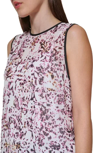 Vista 2 de DKNY Camiseta sin mangas con cierre de cremallera para mujer
