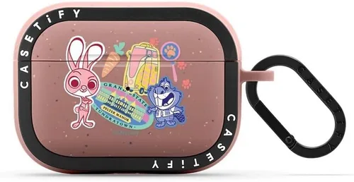 Vista 21 de CASETiFY AirPods Pro (1ª/2ª Gen) Estuche Bounce con Anillo [Colaboración Frozen] - Copo de Nieve de Anna - Taupe Mate