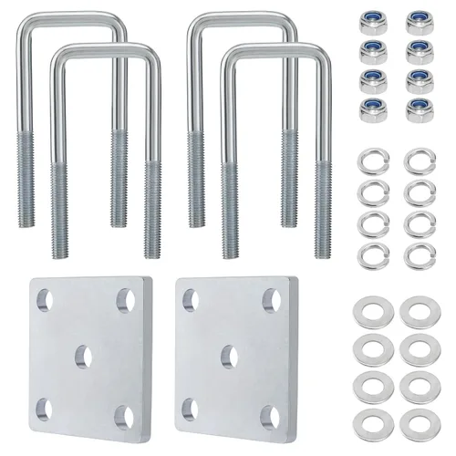 Vista 14 de Kit de pernos cuadrados en U para resortes de hoja de eje de remolque, pernos en U de acero negro para remolque, para eje de 2 x 2, 5-1/4 pulgadas