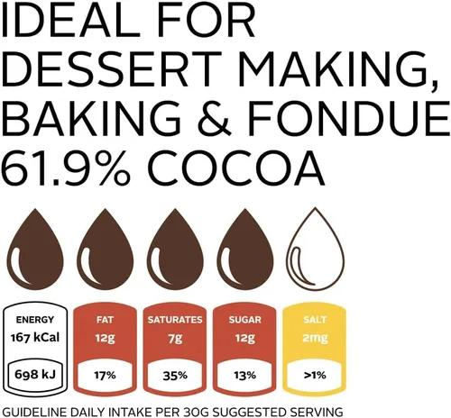 Vista 4 de Sephra Estuche de chocolate negro belga listo para fuente de 20 libras, ideal para derretir
