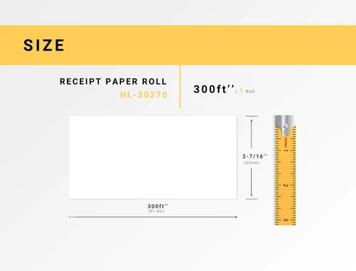 Vista 3 de Houselabels HL-30270 - Papel de recibo continuo compatible con Dymo de 2-7/16 x 300 pulgadas, 1 rollo, papel continuo Continuous Receipt Paper