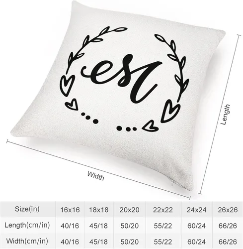 Vista 2 de Funda de almohada con diseño de corona de hojas de corazón, letra M, funda de almohada con inicial personalizada, funda de cojín decorativa
