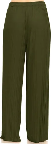 Vista 23 de Pantalones Palazzo para mujer, pantalones culottes sólidos y a rayas
