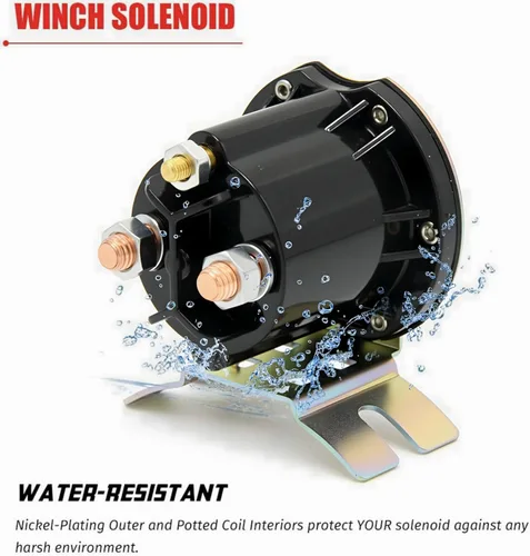 Vista 3 de Interruptor de relé solenoide de arranque de 12 V, contactor de trabajo intermitente, 3 terminales, corriente de 150 A, máximo 800 A, con tuercas