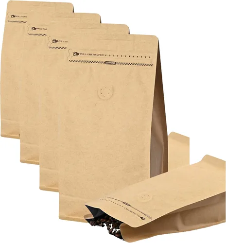 Vista 10 de FireKylin 50 piezas de bolsas de café con válvula, (8 onzas, 0.5 libras) Bolsas de pie resellables con ventilación, bolsas de almacenamiento
