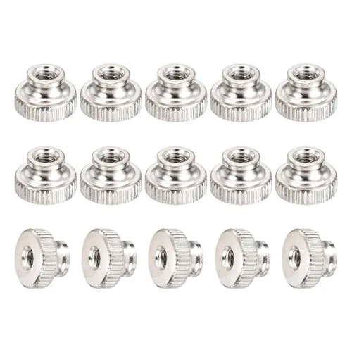 Vista 8 de uxcell - Tuercas moleteadas de pulgar, 10 piezas, M3x0.5mm, pernos redondos de hierro, tono plateado, para piezas de impresora 3D